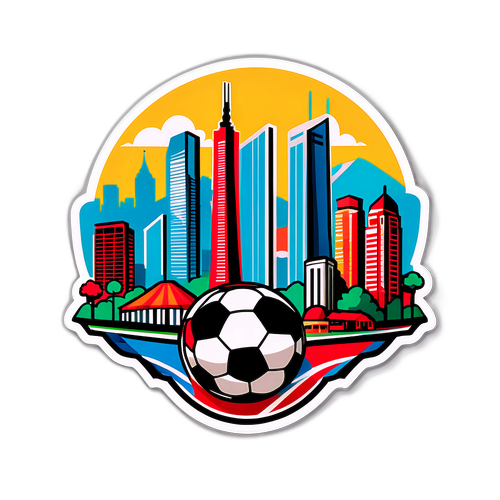 Stiker Landmark Ikonik São Paulo dengan Gaya Sepak Bola