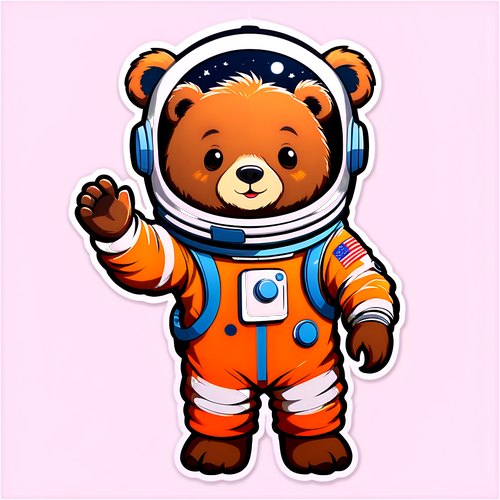 可愛的小熊扮成太空人