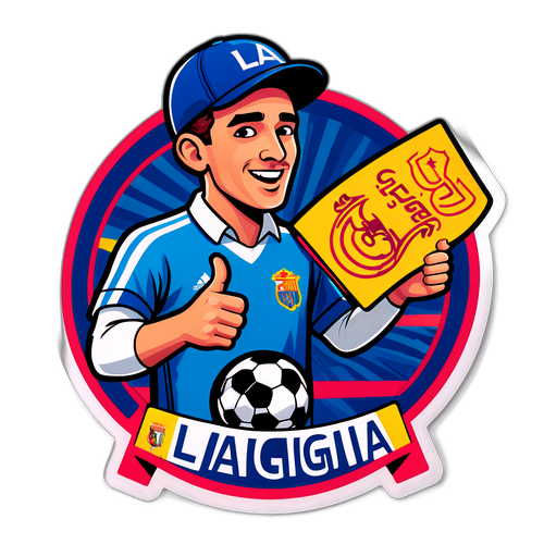 מדבקת וינטג' של אוהד צועק על לה ליגה