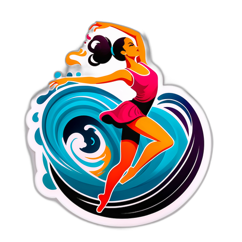 動感舞者與流動音樂波浪