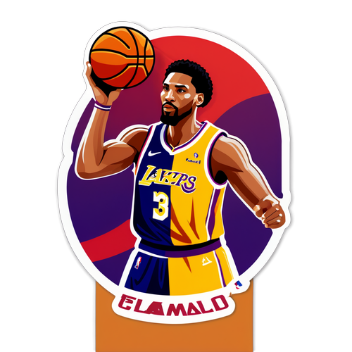 NBA Basketball-Themed Sticker with Iconic Player