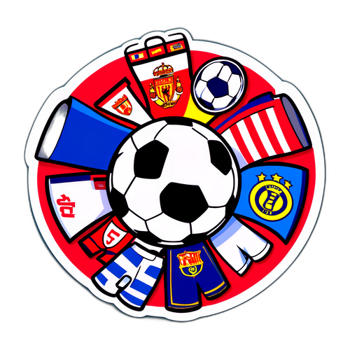 Sticker cu mingea de fotbal zâmbitoare