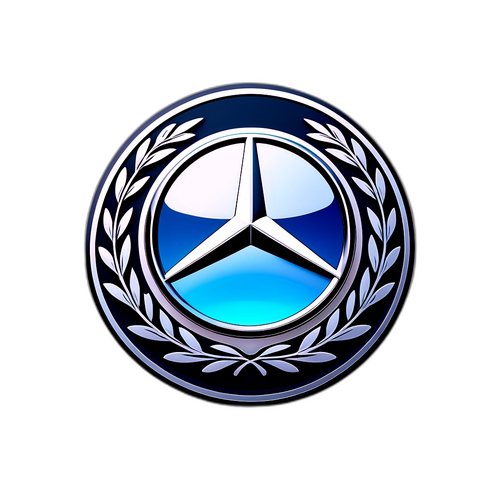 奔驰标志与流线型元素结合的现代优雅设计贴纸
