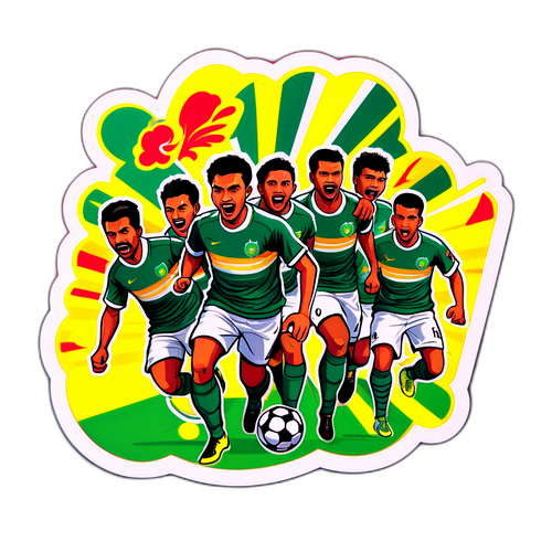 Stiker Dramatis Pertandingan Sepak Bola Persebaya vs Arema