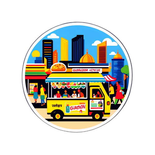 गुरुग्राम शहर जीवन का ट्रेंडी स्टिकर
