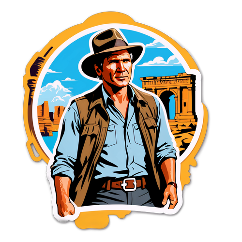Adesivo Vintage di Indiana Jones