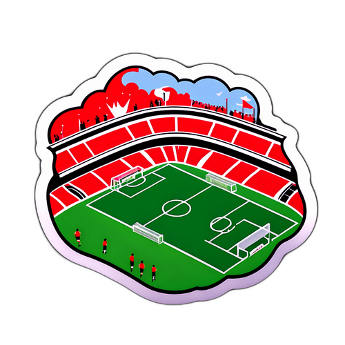 Minh họa vui nhộn về sân bóng đá với cổ động viên reo hò cho trận đấu quan trọng giữa Newcastle và Benfica