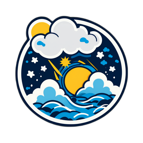 颱風雲彩貼紙