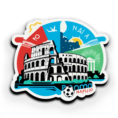 Sticker Roma vs Napoli: Tema Kota Terpisah