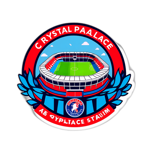 Aufkleber mit dem Crystal Palace Stadion und Fans