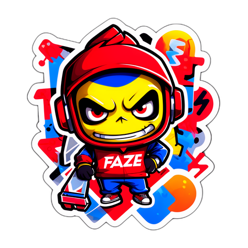 Наклейка в стилі FaZe Clan з виразним маскотом
