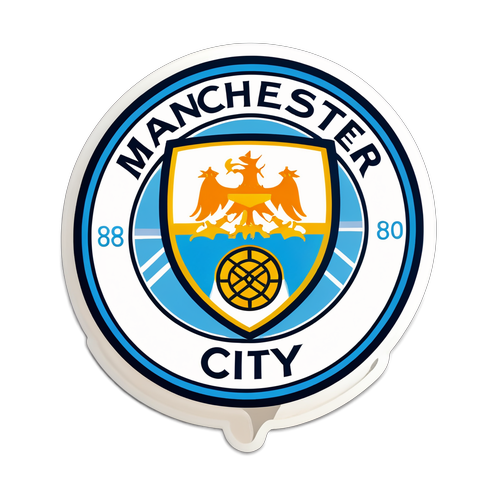 Unleash Your Team Spirit: Manchester City's Iconic Emblem in Stunning Blue and White!