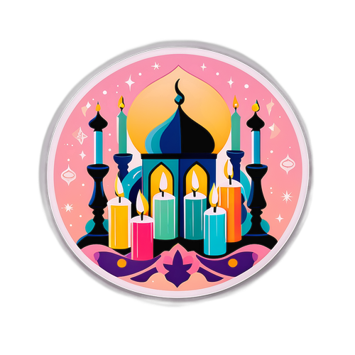 Дизайн наклейки, посвященной началу Рамадана