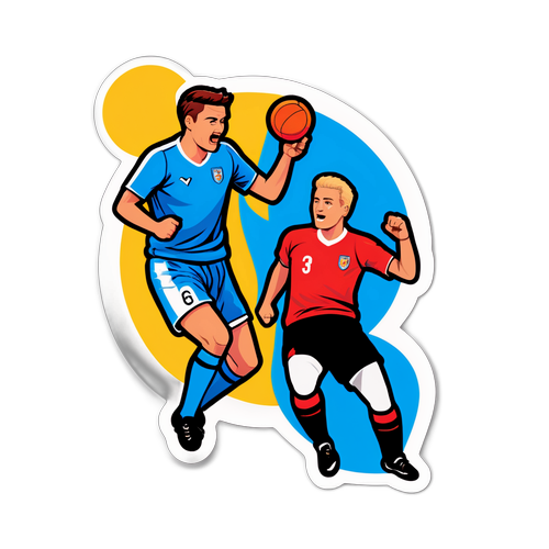 스포츠 액션 스티커: 미트윌란 vs 헨크 경기 장면