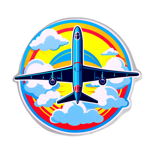 RAF Flugzeug Sticker mit Wolken und Sonnenstrahlen