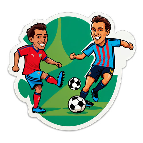 Stiker Permainan Cagliari dan Venezia