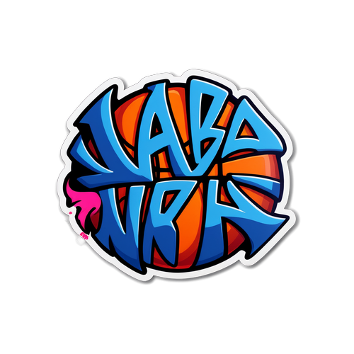 Un design minimaliste avec le texte "NBA" en graffiti