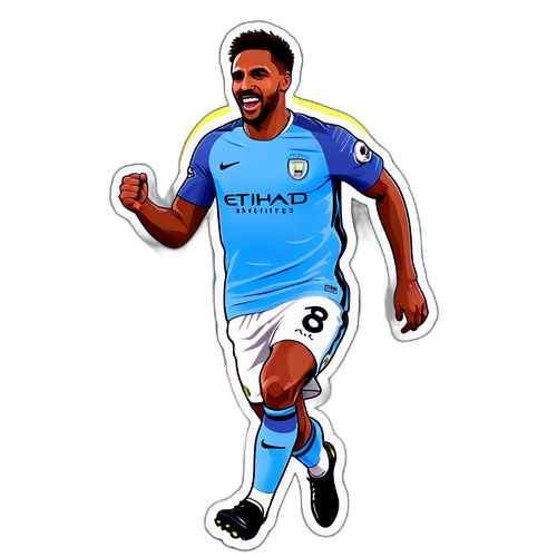 Stiker Manchester City Merayakan Gol