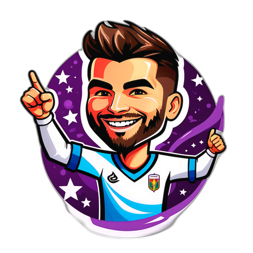 Desen artistic al lui Adrian Mutu cu un zâmbet contagios