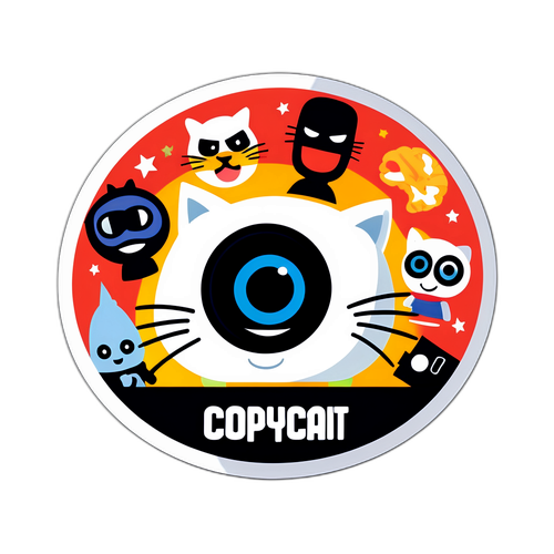 Playful 'Copycat Movie' Sticker Design