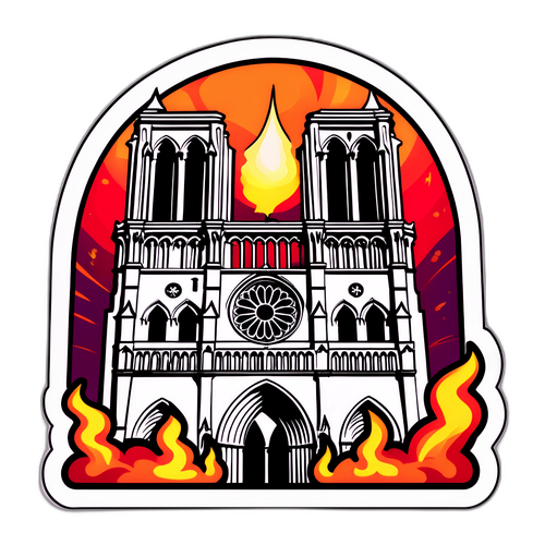 A Notre Dame híres homlokzata művészi stílusban