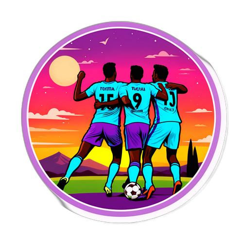 Wachezaji wa Fiorentina Wakiwa Wanasherehekea Goli Chini ya Jua la Magharibi la Tuscan