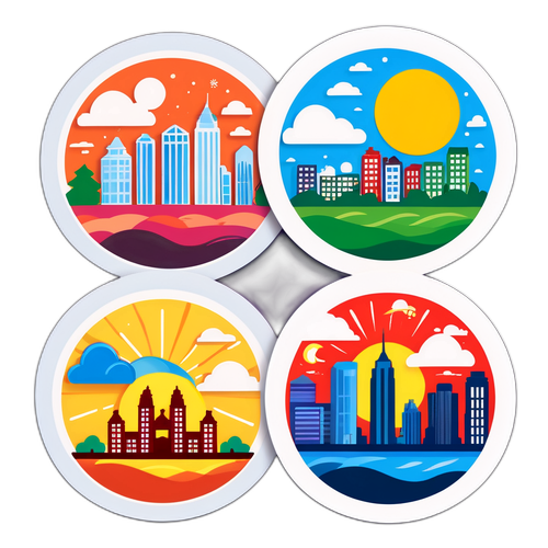Évszakok sticker tervezés