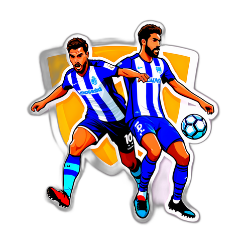 Sticker van spelers van Deportivo Alavés en Real Sociedad in een dynamische actiepose