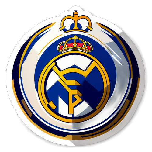 Unleash the Passion: Real Madrid Fans, Check Out This Epic Crest Sticker with Santiago Bernabéu!