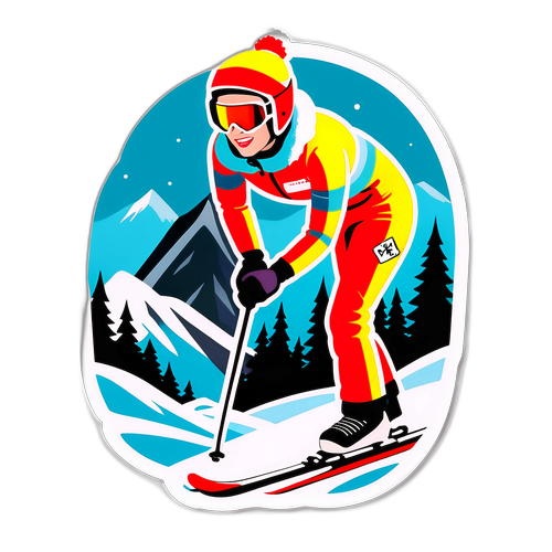 Retro-klistermärke av Anja Pärson