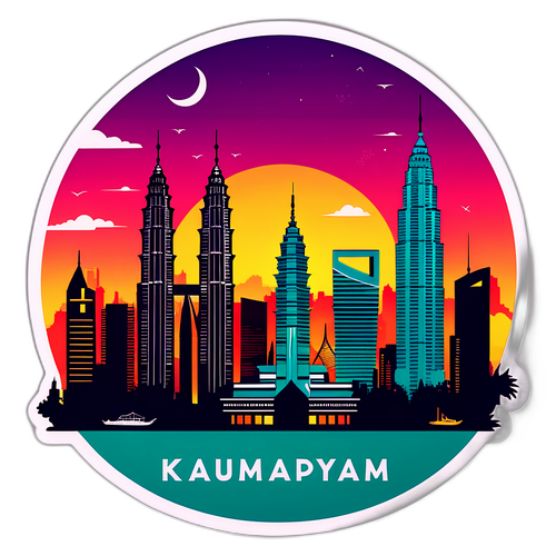 Kuala Lumpur művészi égbolt naplementében