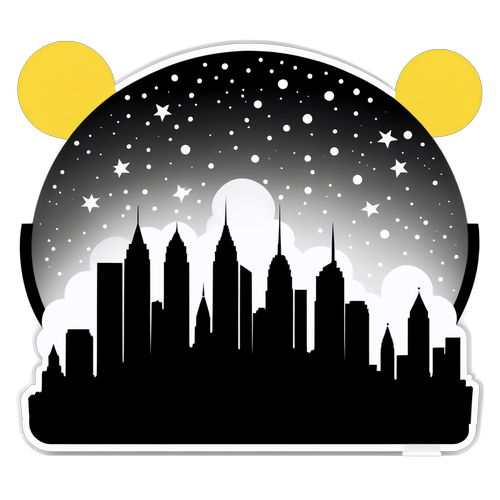 Night Skyline Silhouette Sticker