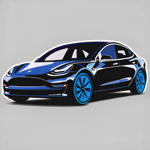 Moderne Tesla Model 3 klistermærke