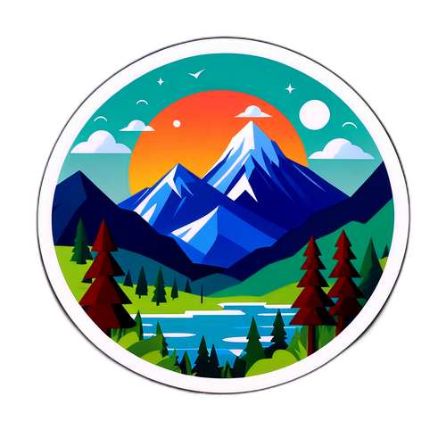 Geometrischer Aufkleber der Vertainspitze