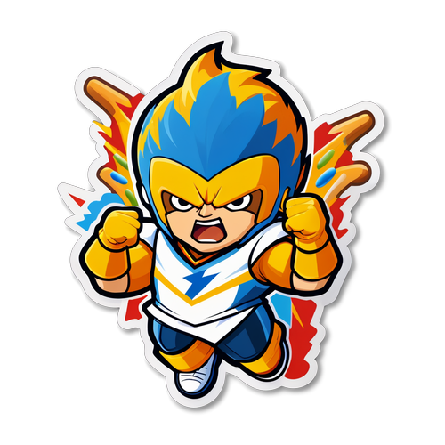 Cheering Thunderbolt Character Sticker