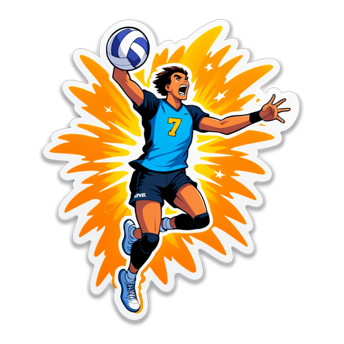 Réveillez l'Énergie Envoûtante du Volley-Ball avec Ce Sticker Dynamique !