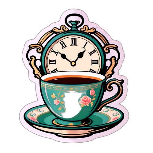 Whimsical Teacup and Clock Design