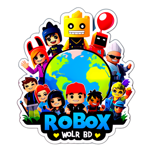 Sticker DUNIA Roblox yang Ceria