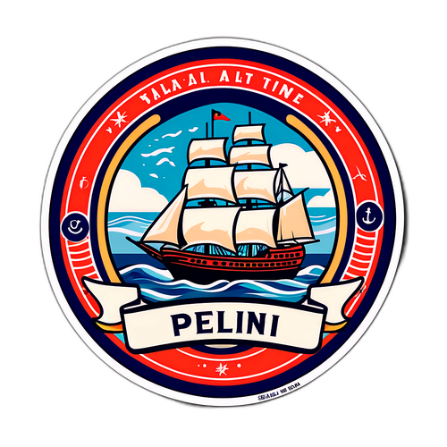 Stiker Bergaya Vintage dengan Logo Pelni