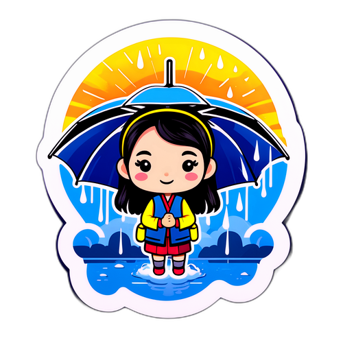 สติกเกอร์ธีมวันฝนตกสำหรับแฟนภาพยนตร์ไทย