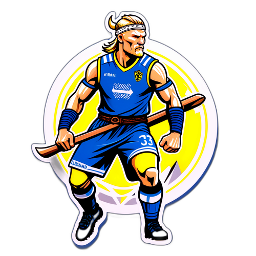 Erling Haaland viikinkisoturina jalkapallovarusteissa