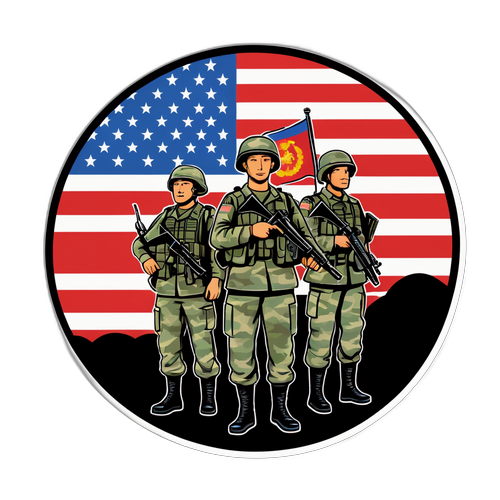 軍事日慶祝主題貼紙