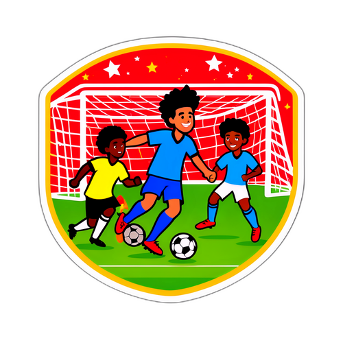 Stiker Kartun Pertandingan Bola Sepak