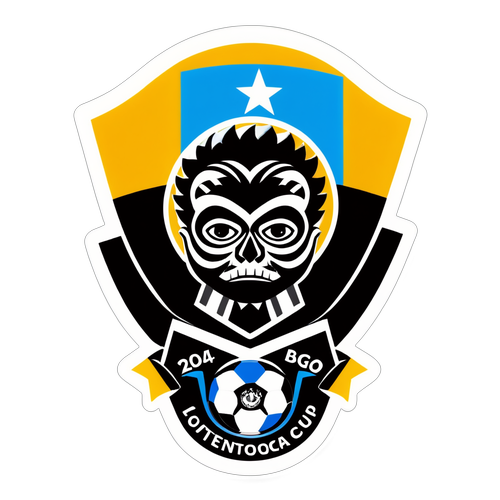 Ilustración de un aficionado sosteniendo una bandera de Botafogo y Pachuca en la final de la Copa Intercontinental 2024