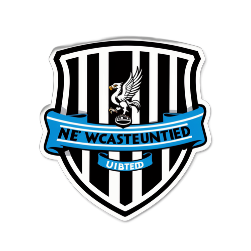 Newcastle United - Ikoniset mustavalkoiset raidat jalkapallon kanssa