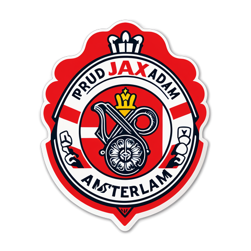 Sticker van Ajax met de slogan 'Trots op Amsterdam'