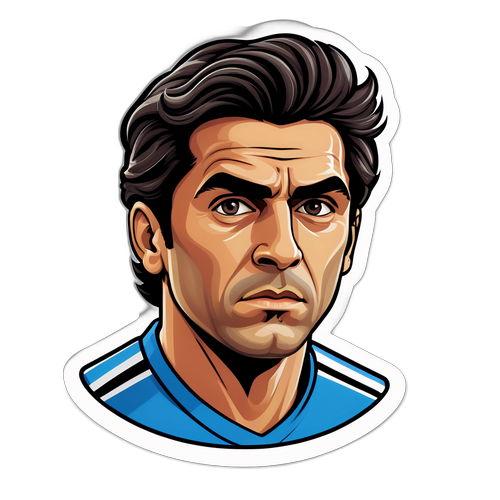 Sticker ilustrando a Mariano Navone