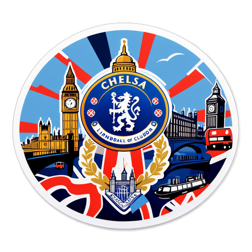 Chelskin Fanit! Söpätty Chelsean Logo Londonin Ikonikkojen Keskellä