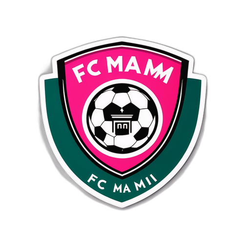 Логотип FC Inter Miami с названием команды и стильным футбольным мячом
