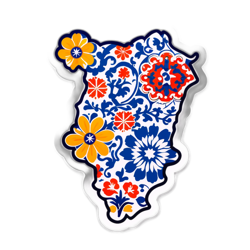 Carte du Portugal avec motifs traditionnels